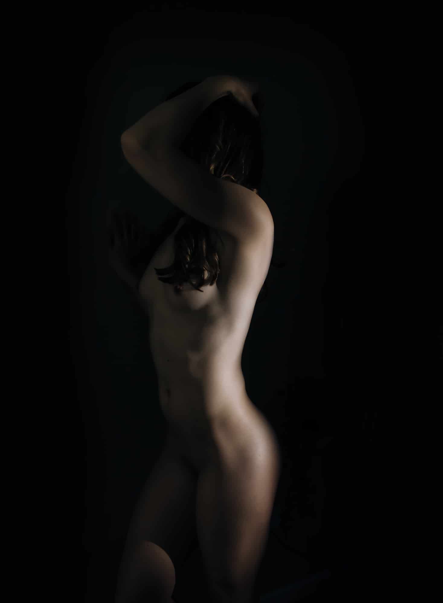 silhouette image of petite woman